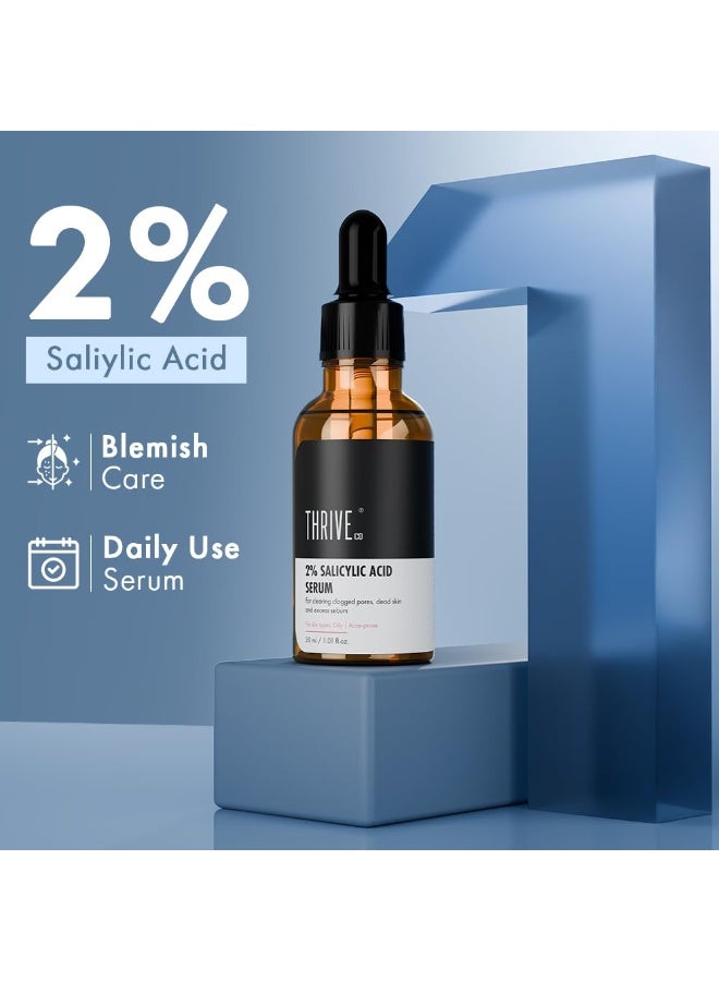 ThriveCo 2% Salicylic Acid Face Serum | Helps Reduce Acne & Blackheads | Controls Oil & Unclogs Pores | Exfoliating Serum for Oily & Acne-Prone Skin | 30 ml - Image 4